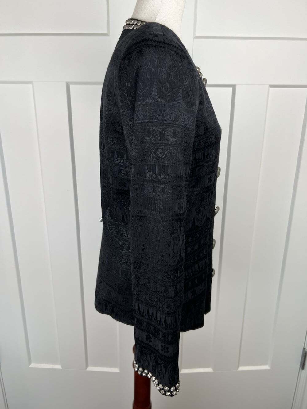 Vintage Double D Ranchwear Jacket S Black Jacquard Studded Concho Western Zip - Picture 5 of 10